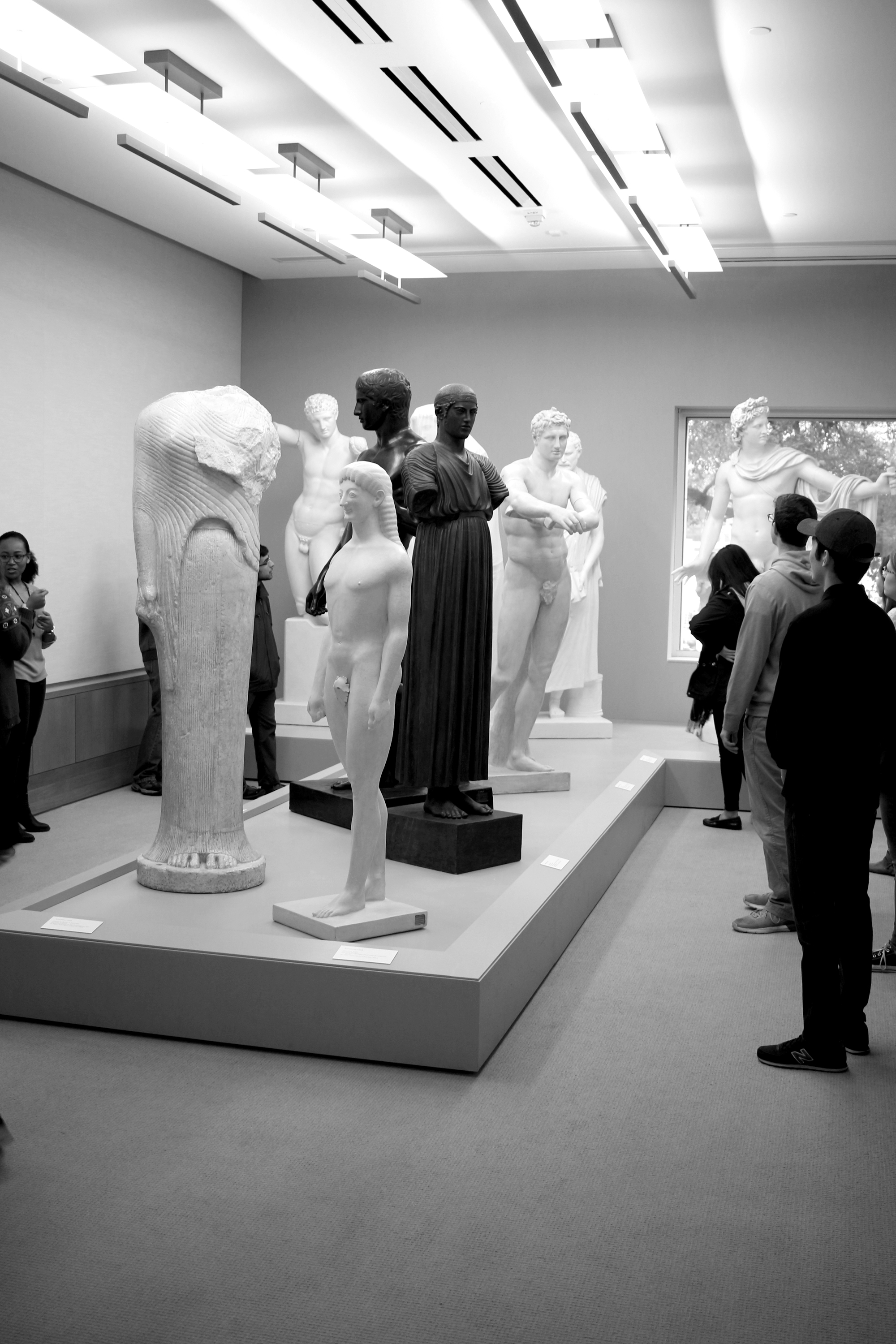 Students in a Greek Archaeology class visit the casts on display in the Osborne Seminar Room